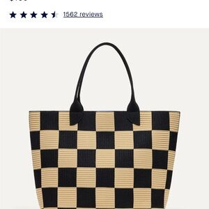 Black and Tan Checkered Tote Bag